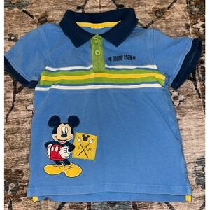 Vintage Disney Store Boys 5/6 Y2K Mickey Mouse Polo